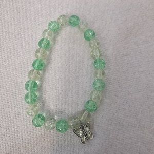 Light green and green beaded bracelet